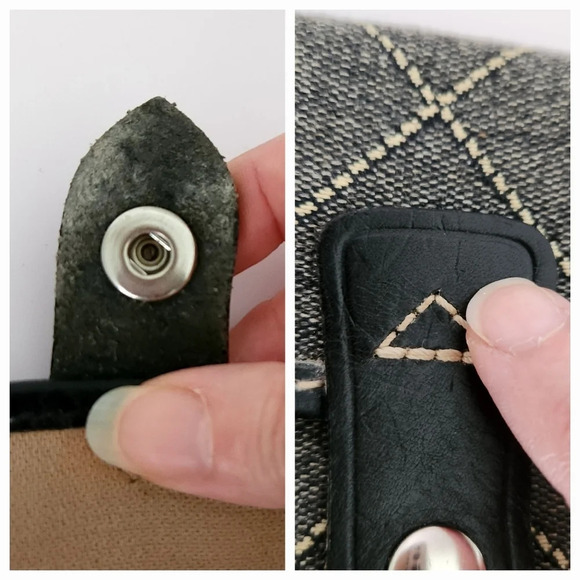 Dooney & Bourke Gray & Black Signature Jacquard Flap Wristlet Pouch / Wallet - Picture 4 of 5